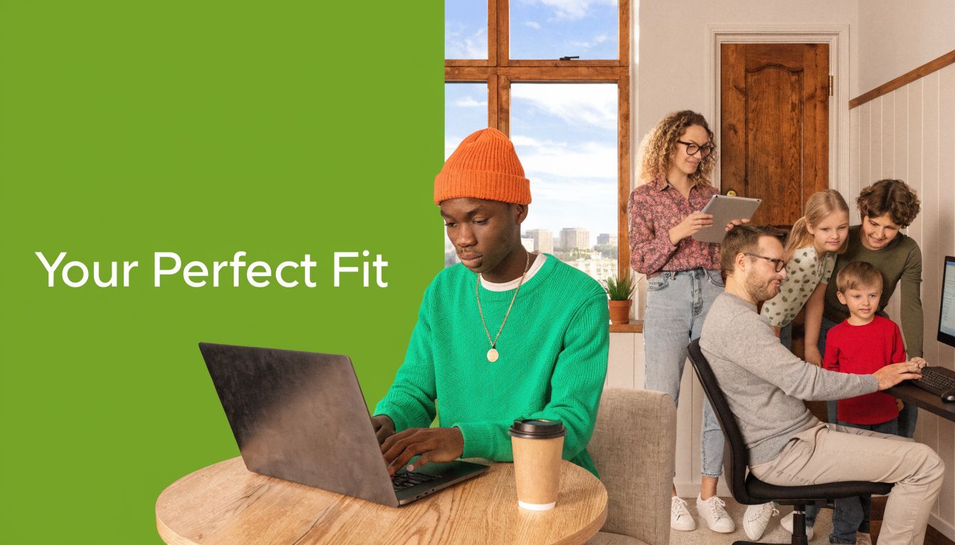 A diverse group of people working and learning together on laptop and desktop computers in an office.