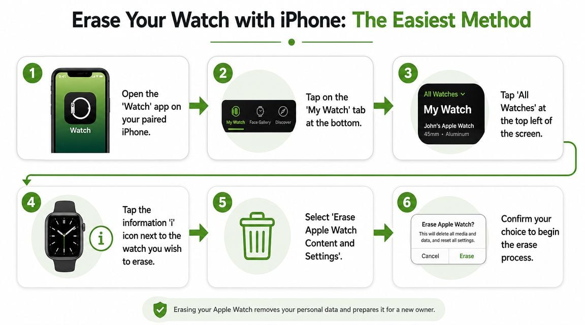 Use Your iPhone to Erase the Watch The Easiest Method